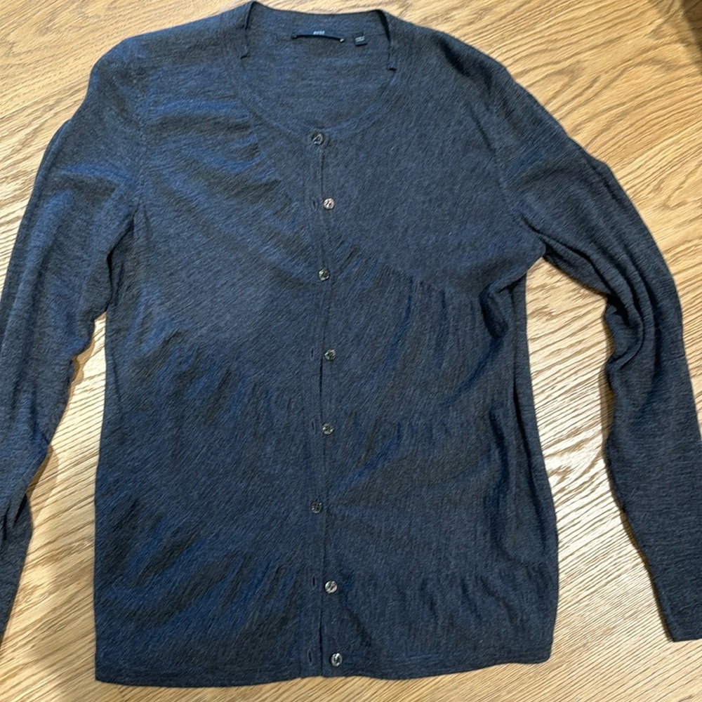 Boss women's grey wool cardigan